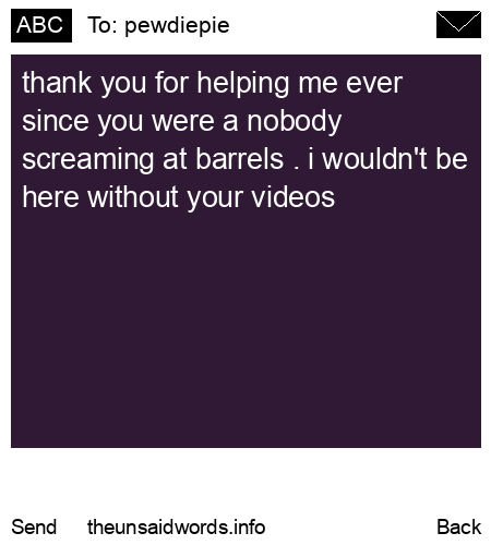 unsent message to pewdiepie