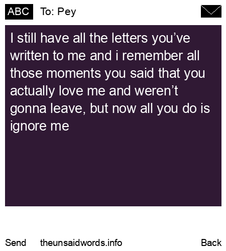 unsent message to Pey