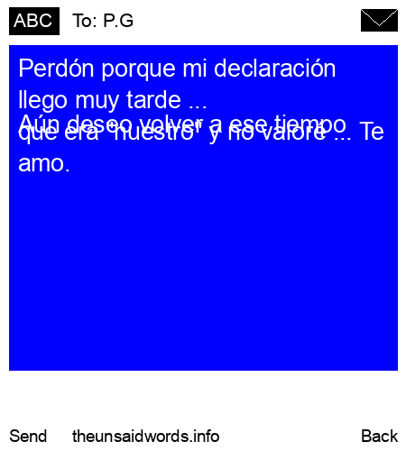 unsent message to P.G