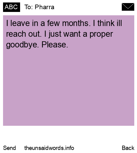unsent message to Pharra
