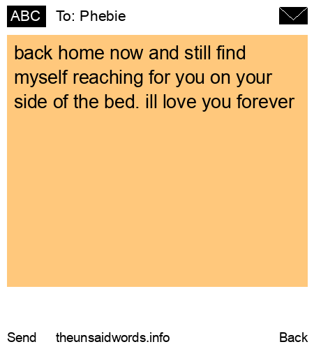 unsent message to Phebie