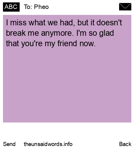 unsent message to Pheo