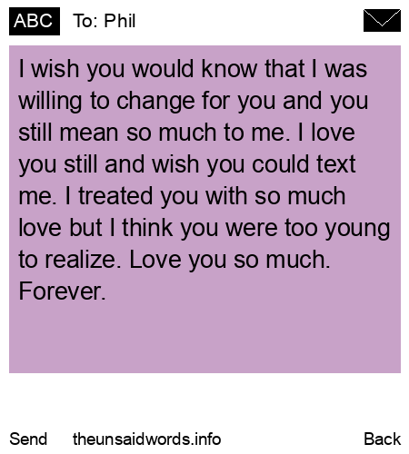 unsent message to Phil
