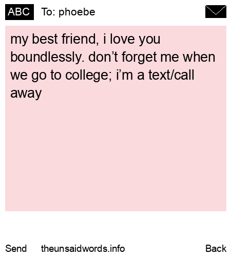 unsent message to phoebe