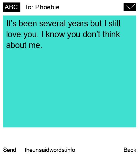 unsent message to Phoebie