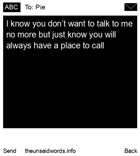 unsent message to Pie
