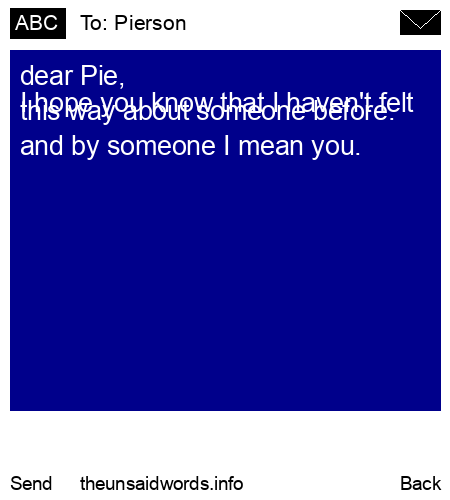 unsent message to Pierson