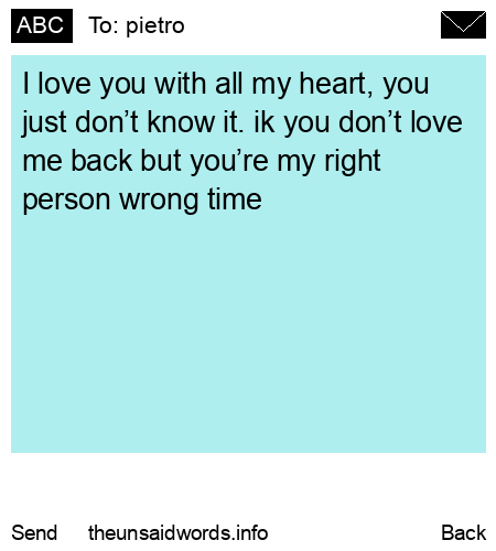 unsent message to pietro