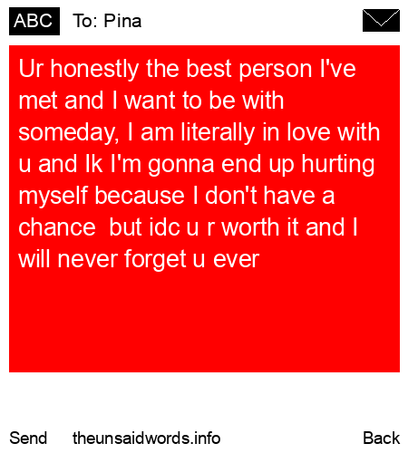 unsent message to Pina