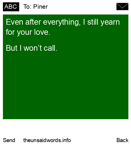 unsent message to Piner