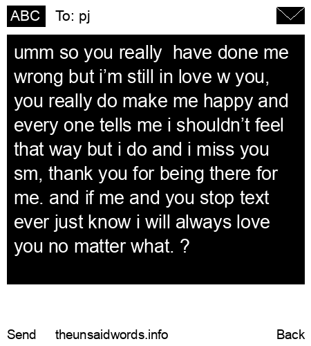 unsent message to pj