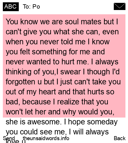 unsent message to Po