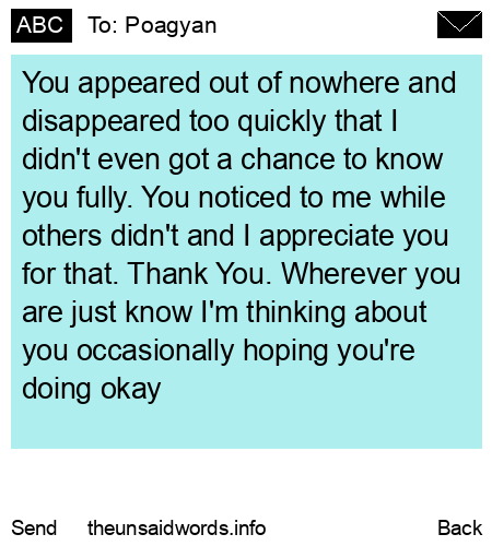 unsent message to Poagyan