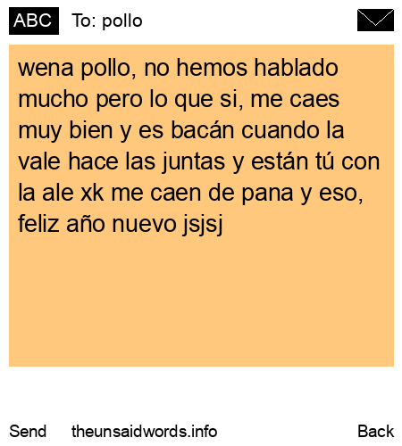 unsent message to pollo
