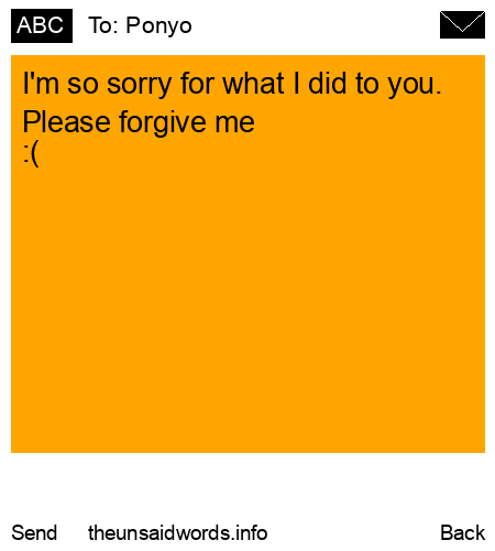 unsent message to Ponyo