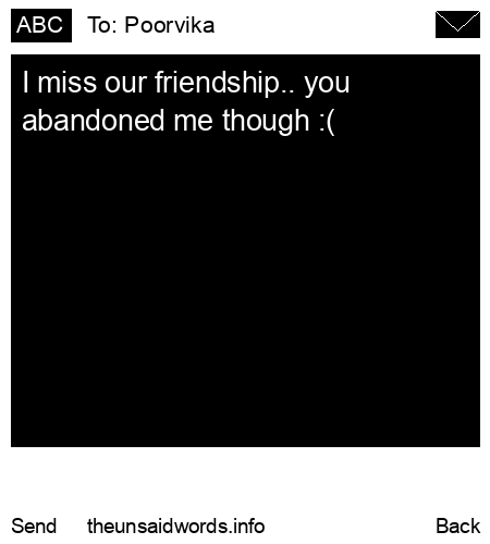 unsent message to Poorvika