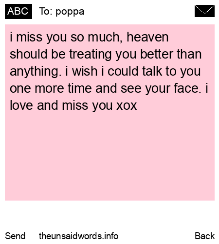 unsent message to poppa