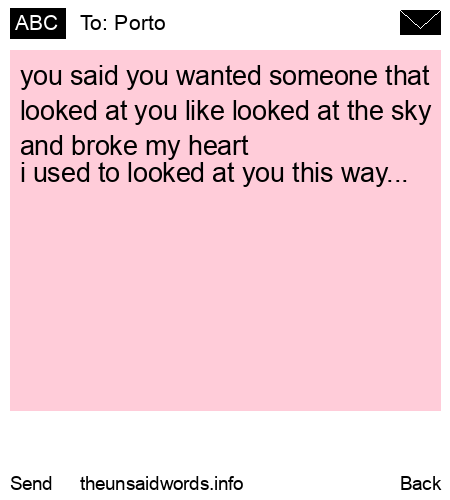 unsent message to Porto