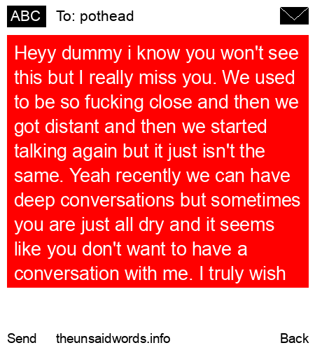 unsent message to pothead