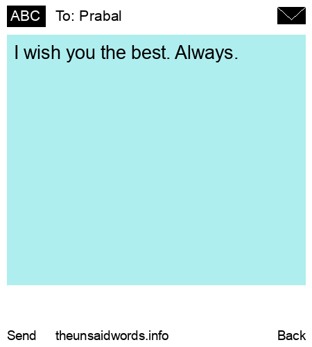 unsent message to Prabal