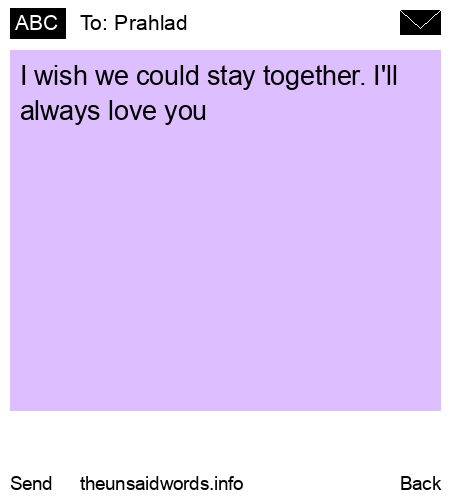 unsent message to Prahlad 