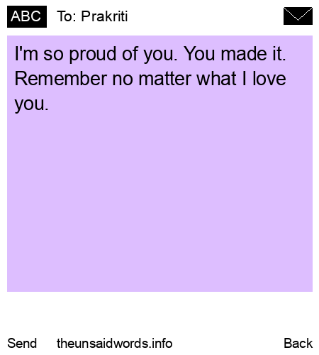 unsent message to Prakriti 
