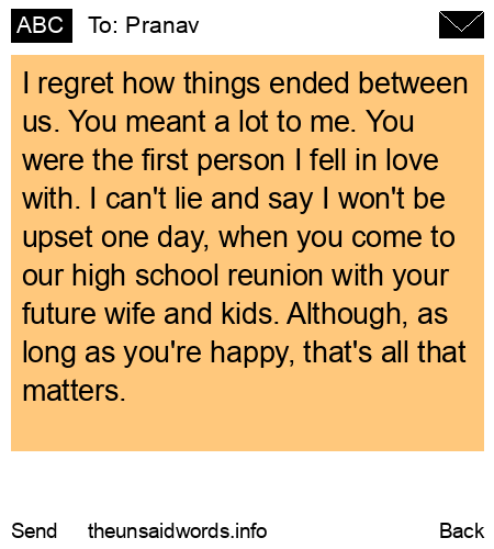 unsent message to Pranav