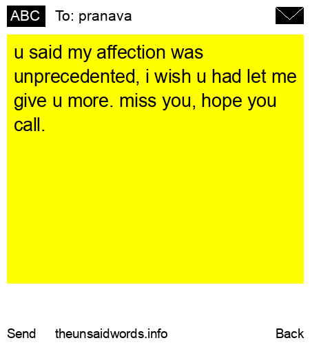 unsent message to pranava