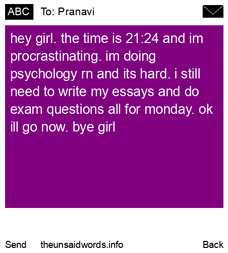 unsent message to Pranavi