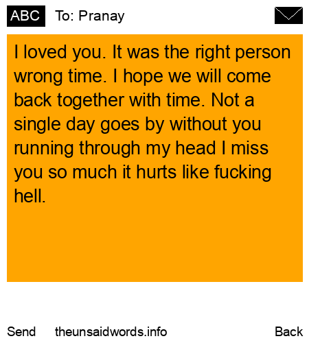 unsent message to Pranay