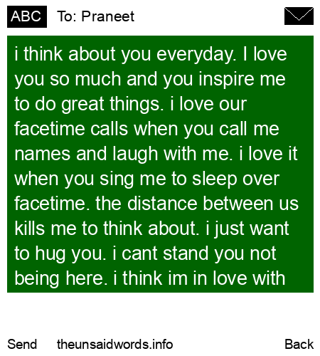 unsent message to Praneet