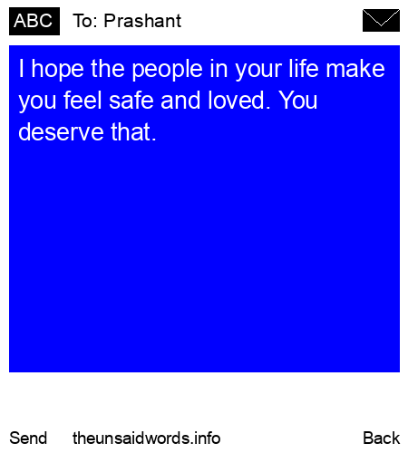 unsent message to Prashant