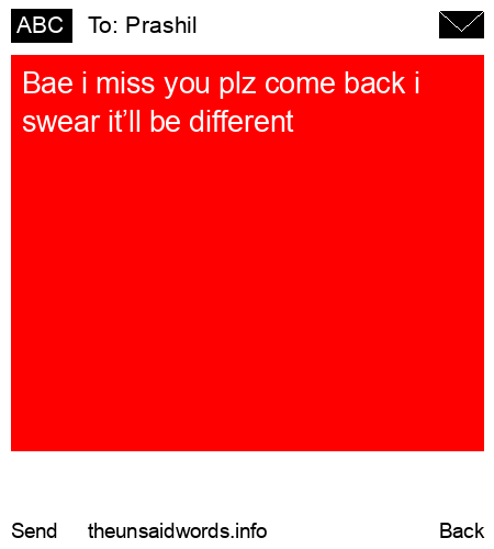 unsent message to Prashil