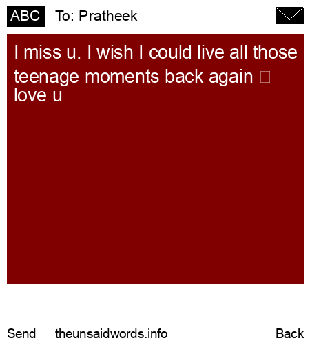 unsent message to Pratheek