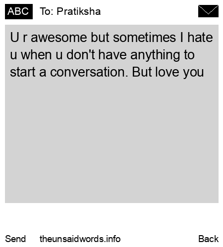 unsent message to Pratiksha 