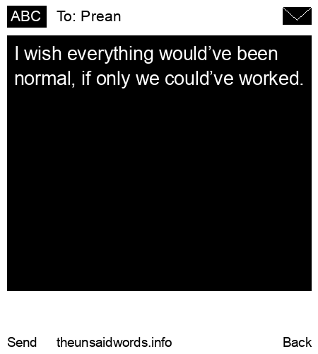 unsent message to Prean