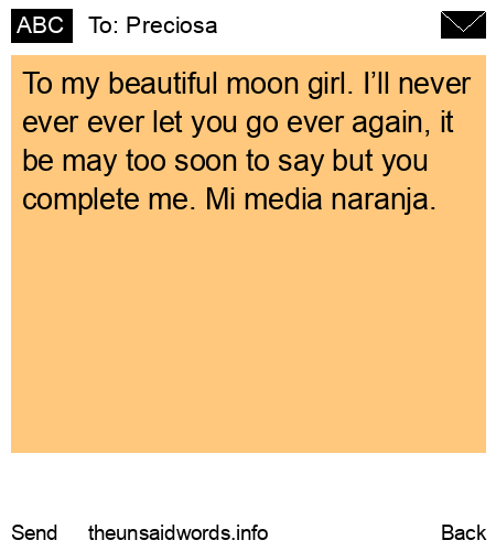 unsent message to Preciosa