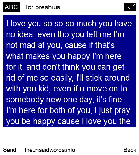 unsent message to preshius