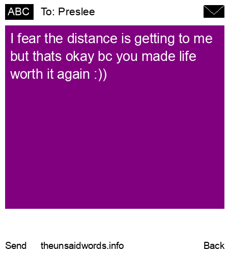 unsent message to Preslee