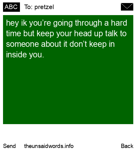 unsent message to pretzel