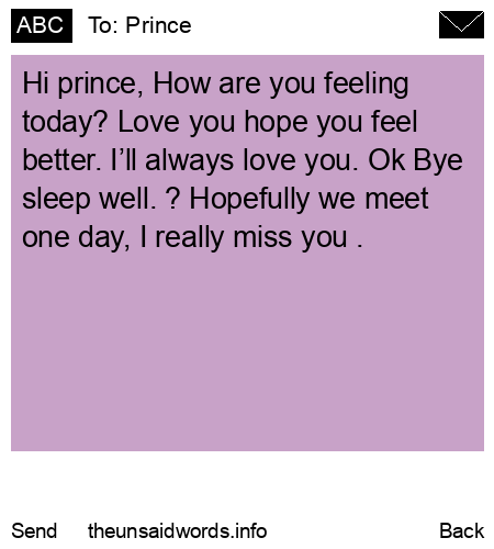 unsent message to Prince