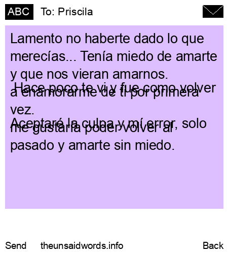 unsent message to Priscila