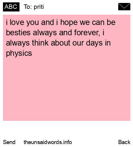 unsent message to priti