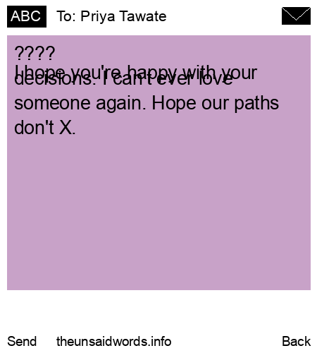 unsent message to Priya Tawate