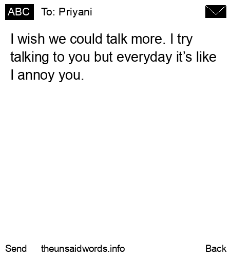 unsent message to Priyani