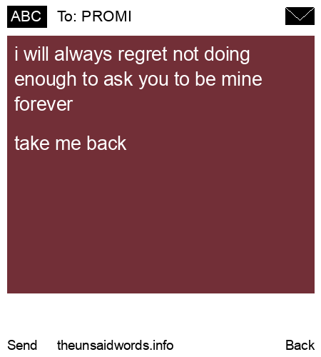 unsent message to PROMI