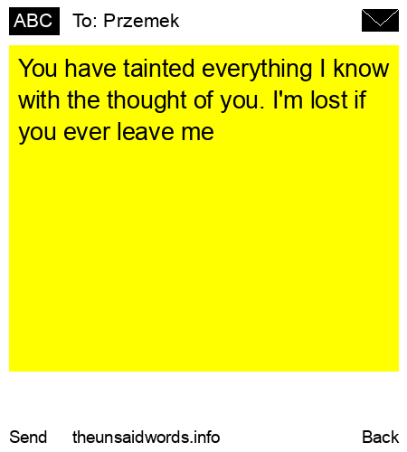 unsent message to Przemek 