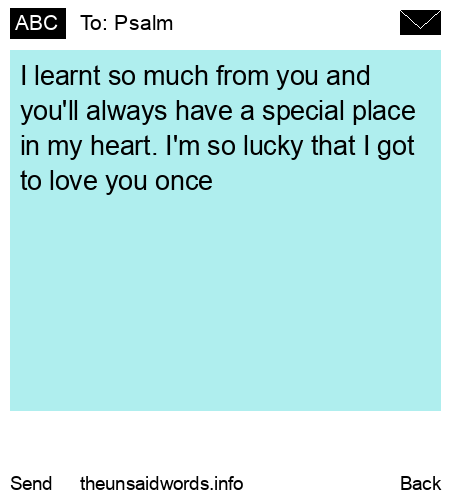 unsent message to Psalm
