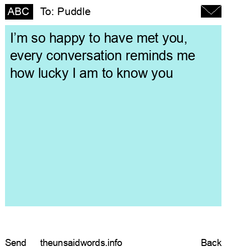 unsent message to Puddle
