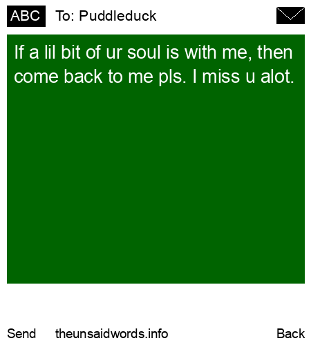 unsent message to Puddleduck